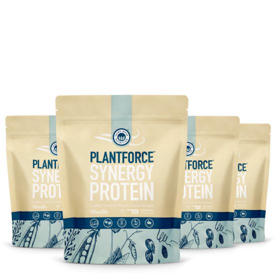 plantforce synergy protein bundle deal 4x 800g vanilla 3+1 Free