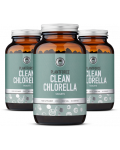 Clean Chlorella – 2×1000 Tabletten | 100 % reine Süßwasseralge, vegan & ohne Zusätze – Vorteilspack - Plantforce
