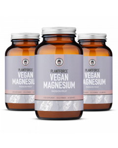 Vegan Magnesium Passion Fruit – 150 g Ionenpulver | 3er-Vorteilspack | 100 % vegan & ohne künstliche Zusätze - Plantforce